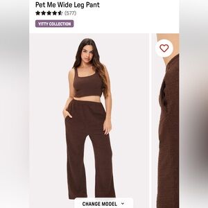 Fabletics pet me brown wide leg pants